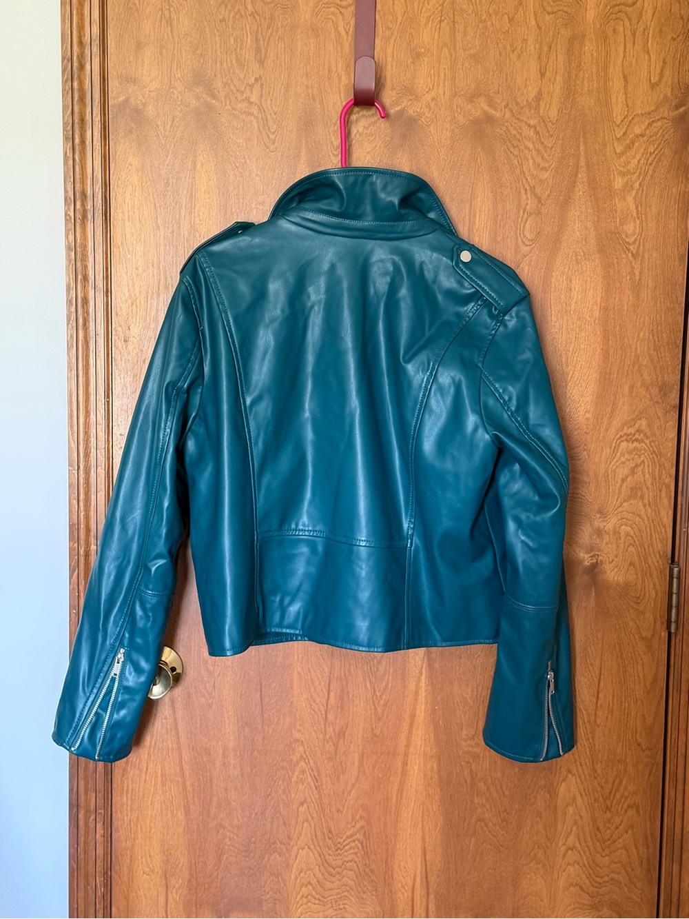 Nine West Teal Leather Jacket - Picture 2 of 4